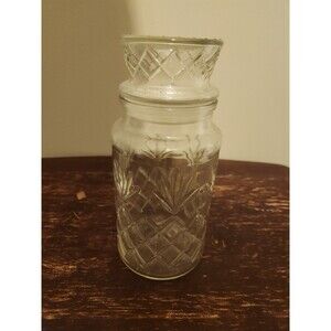 Mr. Peanut Vintage 1983 Clear Glass Canister Planters Jar With Lid 8"